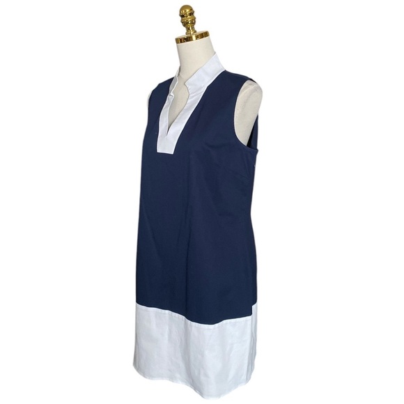 SAIL TO SABLE (STS) Colorblock Navy & White Sleeveless Shift Dress Women’s Sz L - Picture 6 of 11